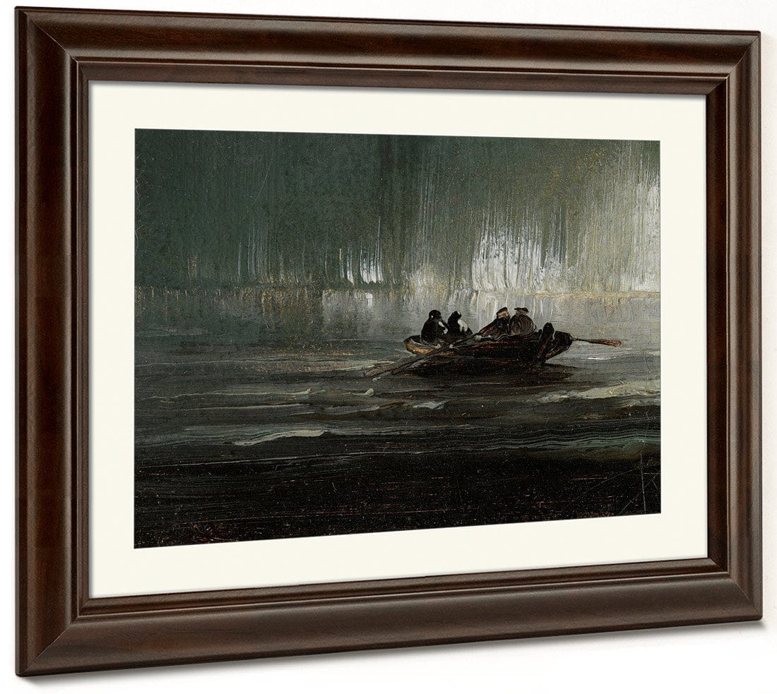 The Northern Lights Over Four Men In A Rowboat 1887 By Peder Balke Fine Art Print