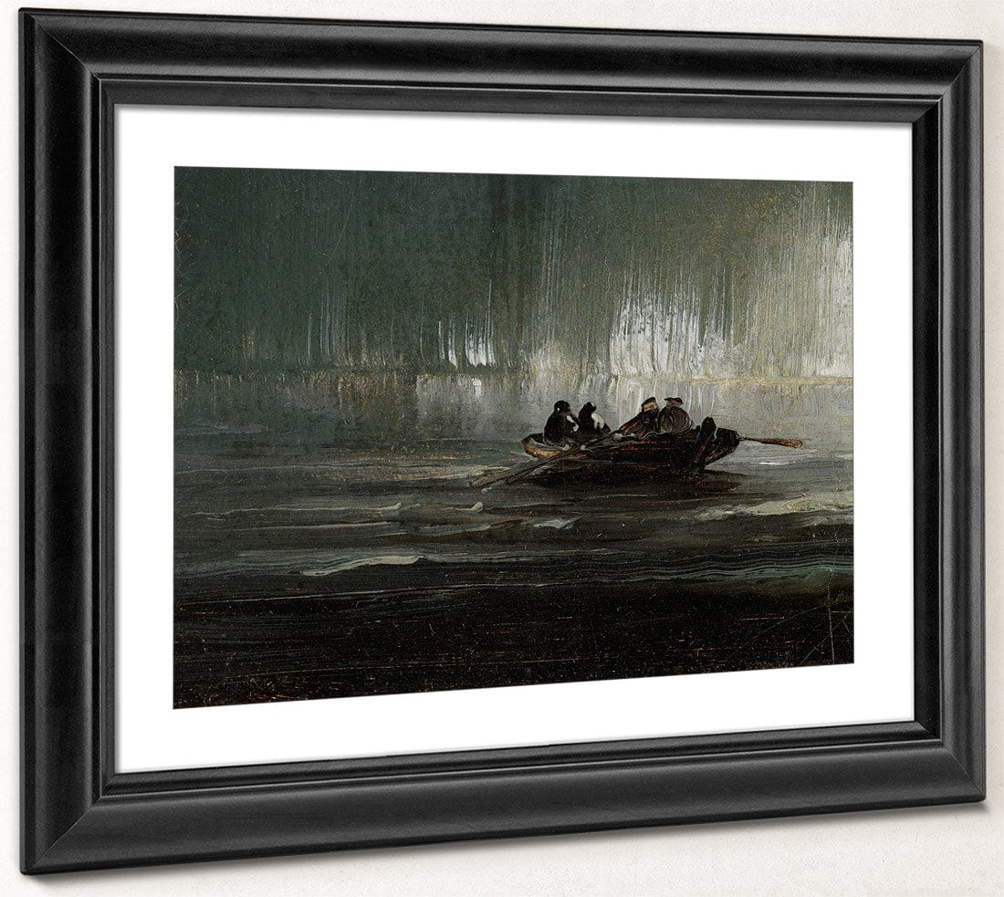The Northern Lights Over Four Men In A Rowboat 1887 By Peder Balke Fine Art Print