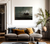 The Northern Lights Over Four Men In A Rowboat 1887 By Peder Balke Fine Art Print