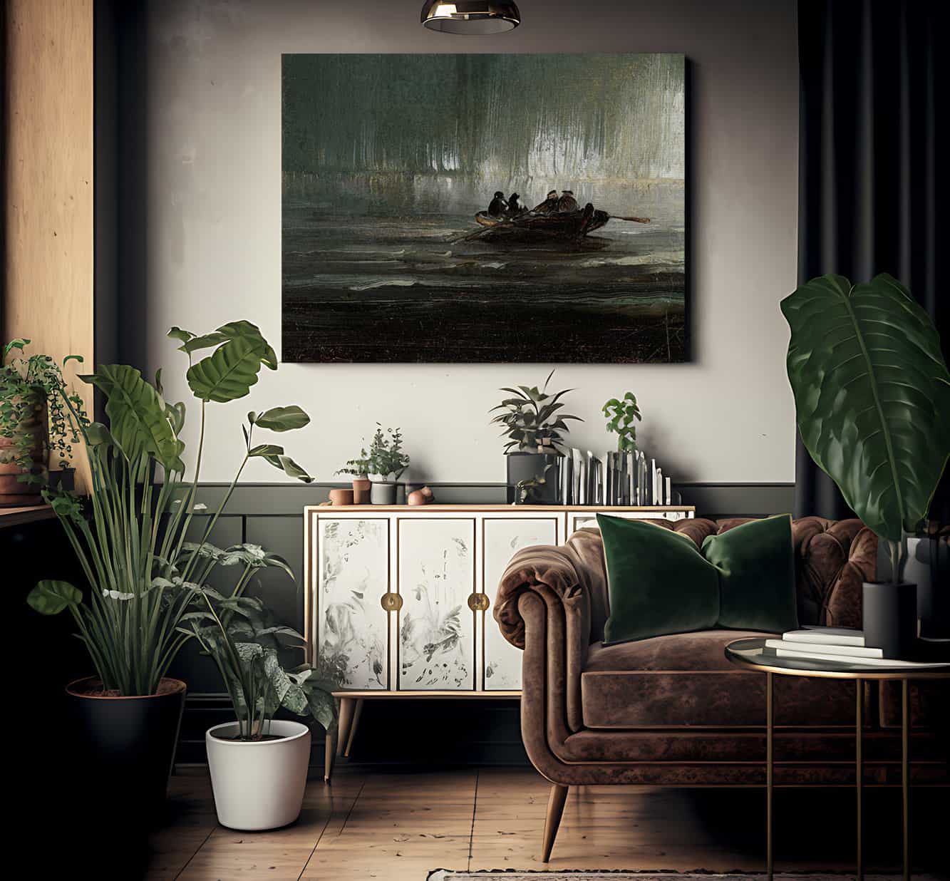 The Northern Lights Over Four Men In A Rowboat 1887 By Peder Balke Fine Art Print