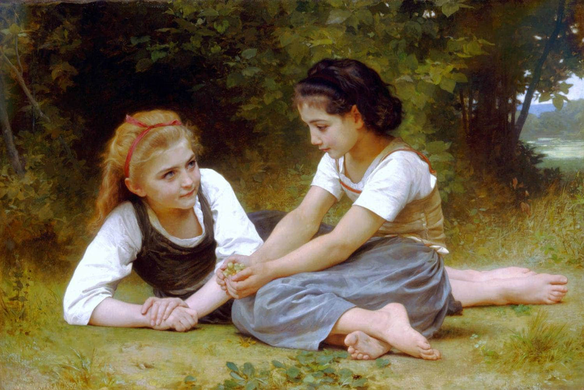 The Nut Gatherers Painting William Adolphe Bouguereau Canvas Art Fine Art Print