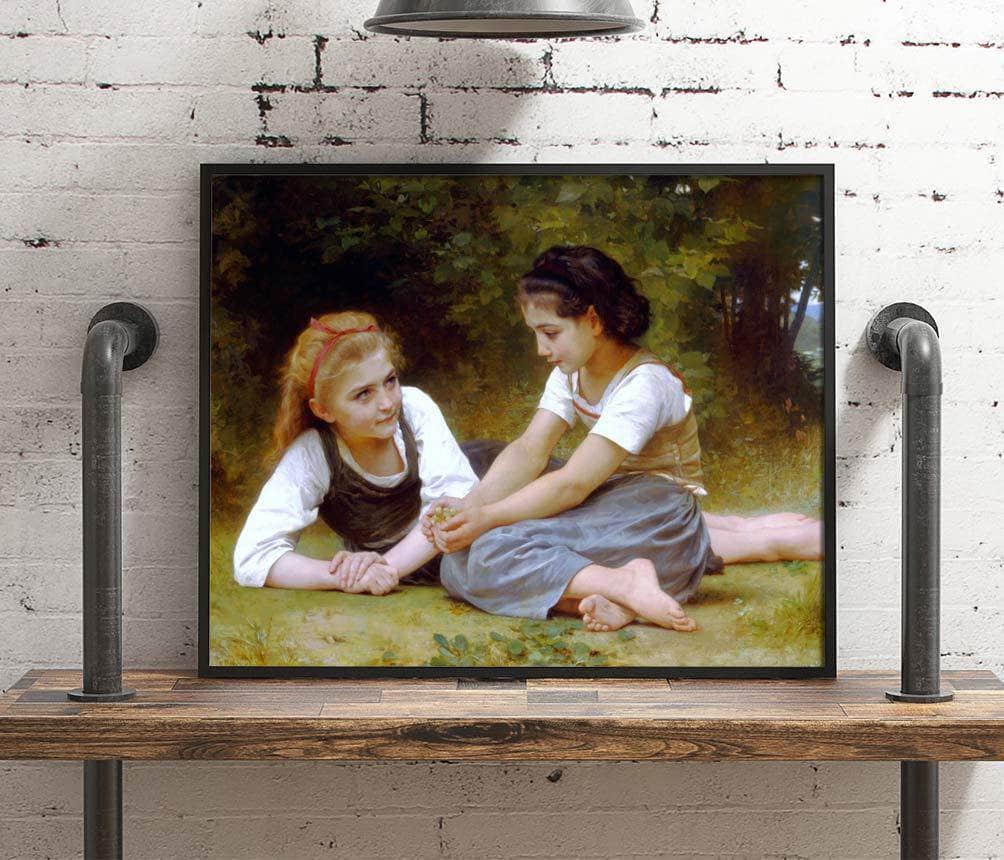 The Nut Gatherers Painting William Adolphe Bouguereau Canvas Art Fine Art Print
