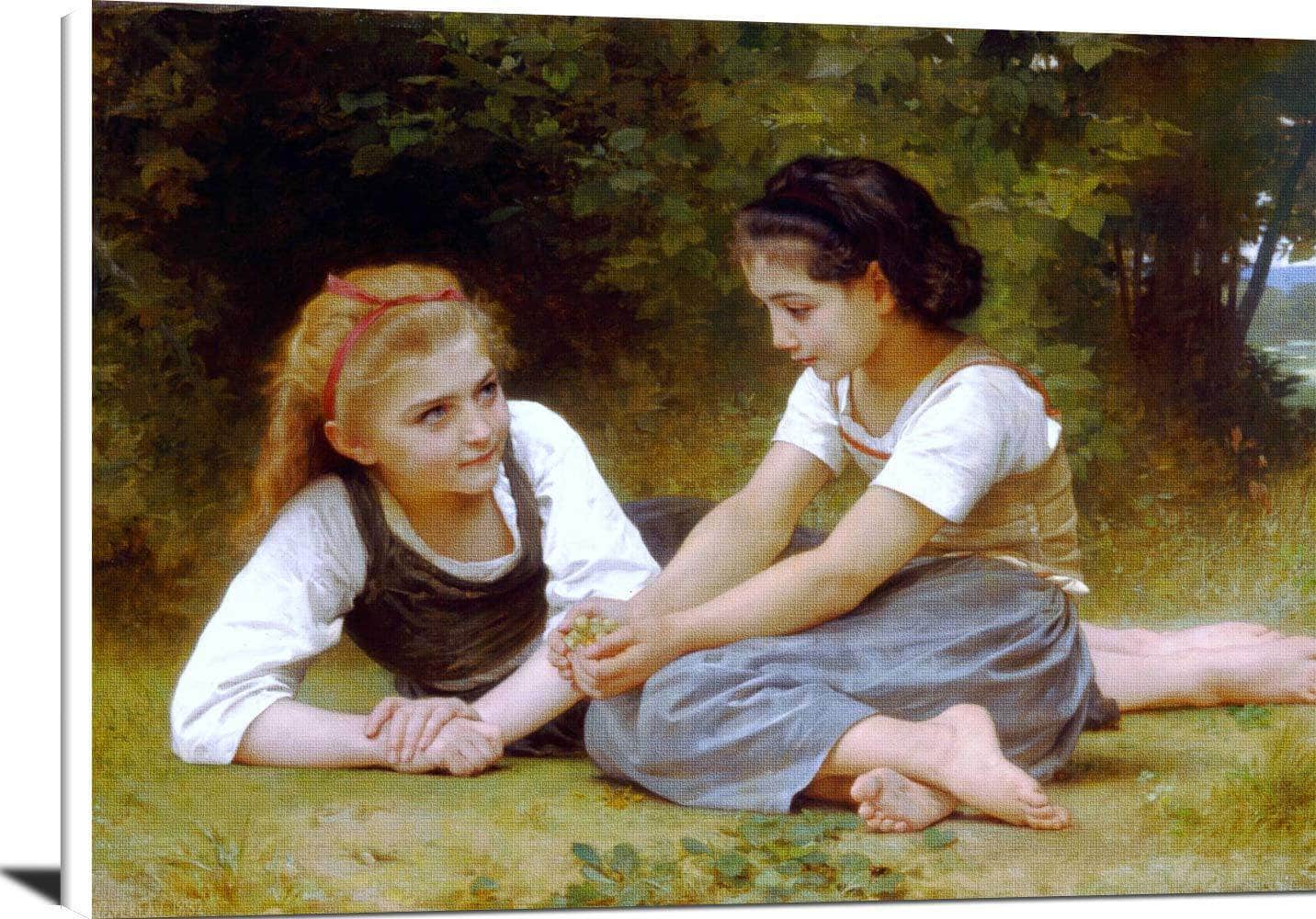 The Nut Gatherers Painting William Adolphe Bouguereau Canvas Art Fine Art Print