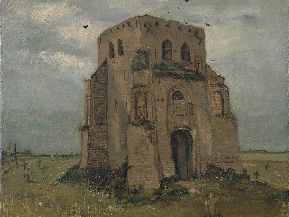 The Old Church Tower At Nuenen ('The Peasants' Churchyard') By Vincent Van Gogh Fine Art Print