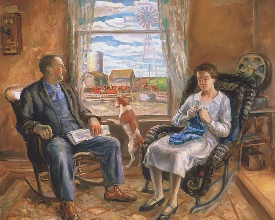 The Old Folks (Mother And Father) By John Steuart Curry Fine Art Print