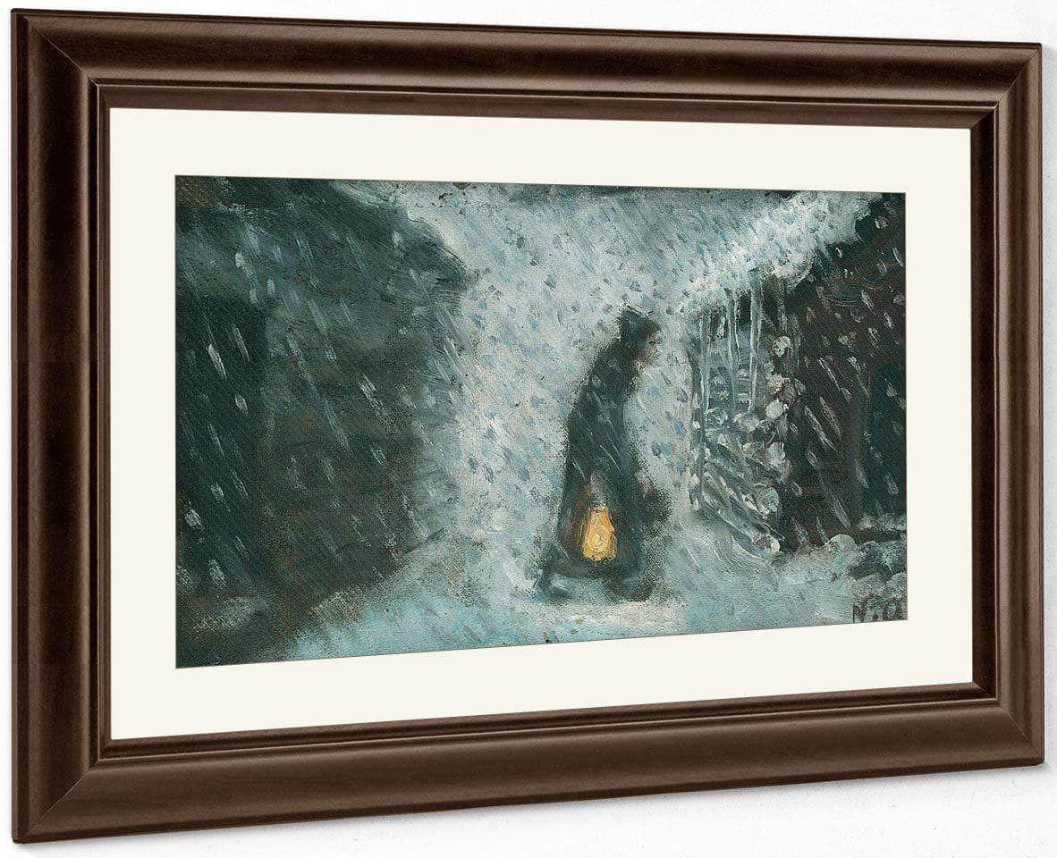 The Old Woman With The Lantern By Nicolai Astrup Fine Art Print