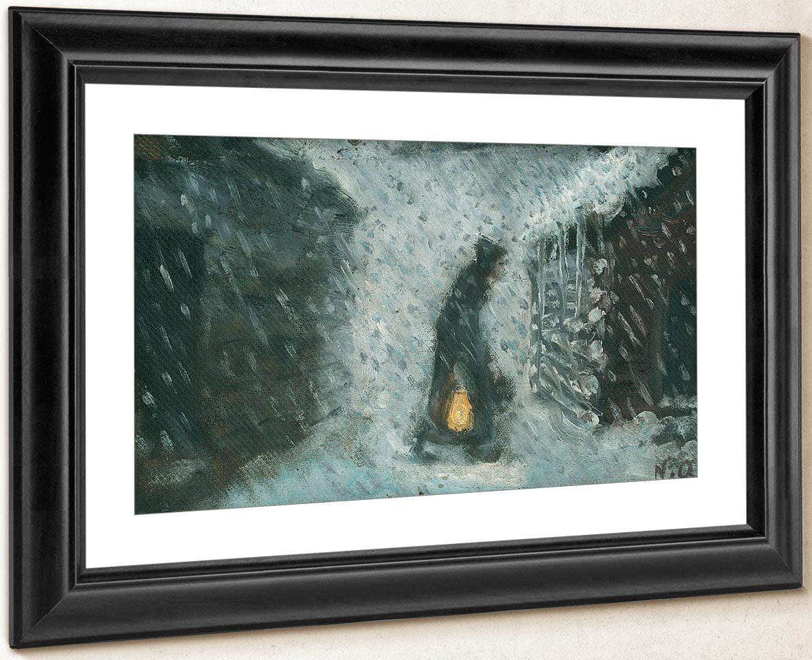 The Old Woman With The Lantern By Nicolai Astrup Fine Art Print