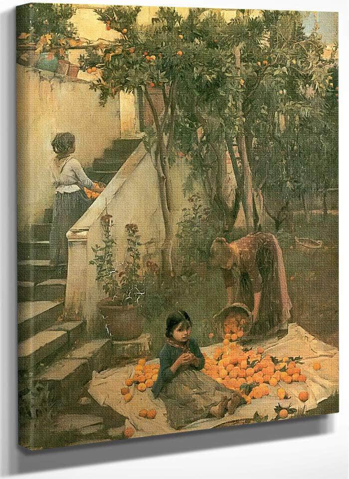 The Orange Gatherers By John Waterhouse Fine Art Print
