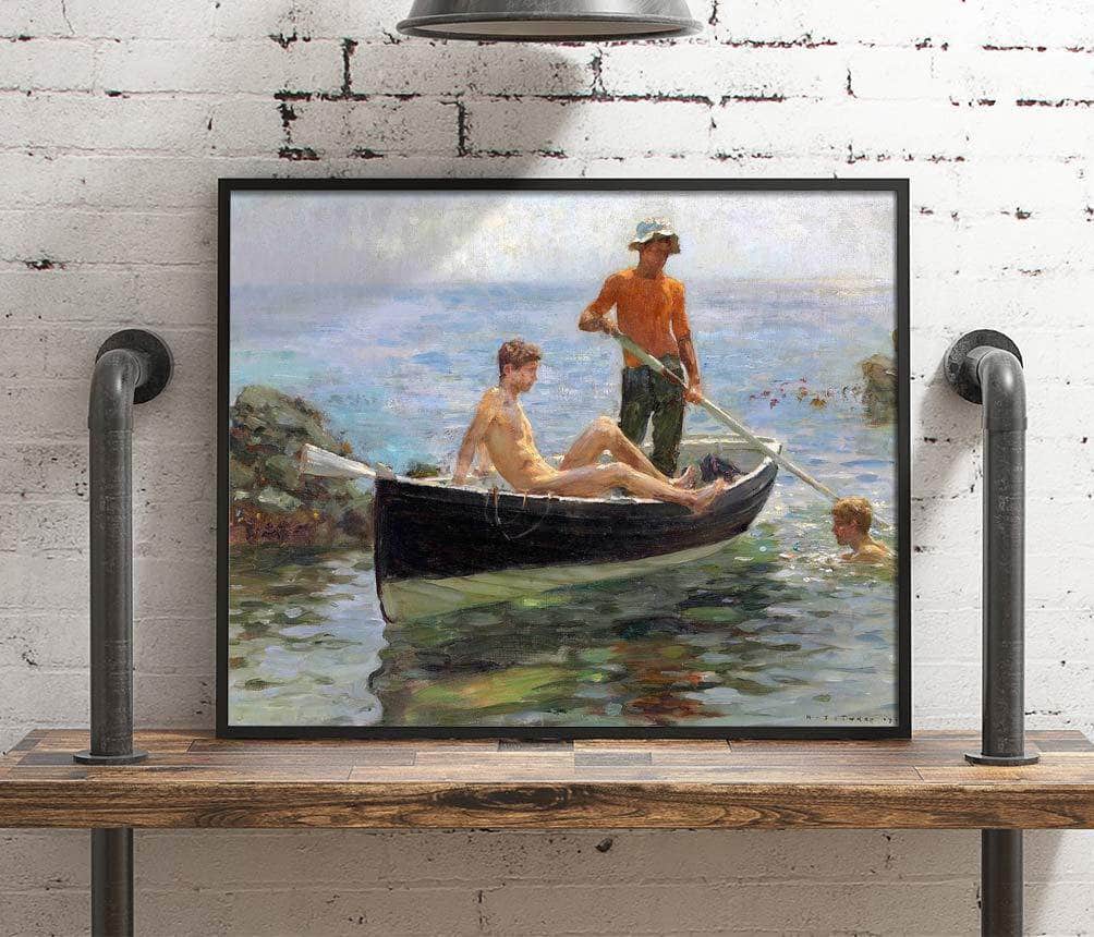 The Orange Jersey Painting Henry Scott Tuke Canvas Art Fine Art Print