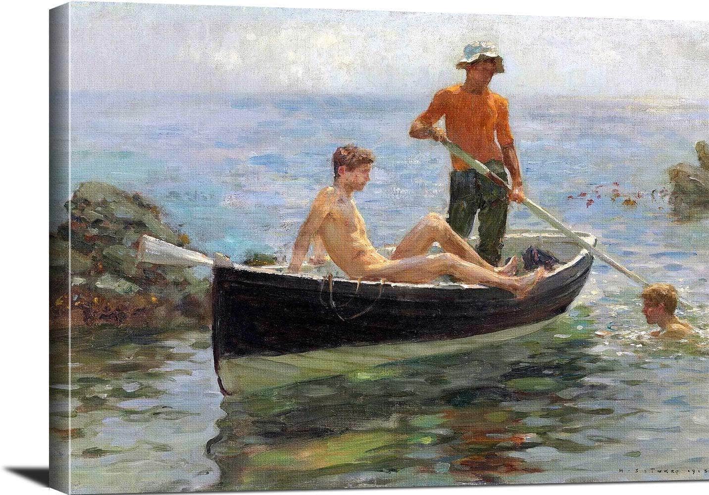 The Orange Jersey Painting Henry Scott Tuke Canvas Art Fine Art Print