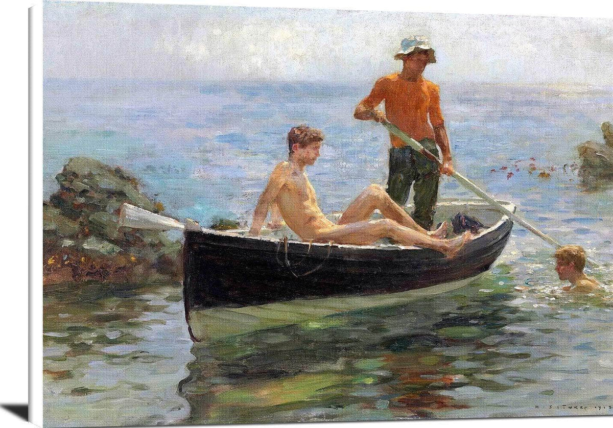 The Orange Jersey Painting Henry Scott Tuke Canvas Art Fine Art Print