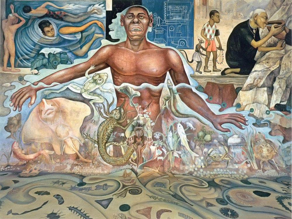 The Origin Of Human Life Symbolized By A Man Of Black Race By Diego Rivera Fine Art Print