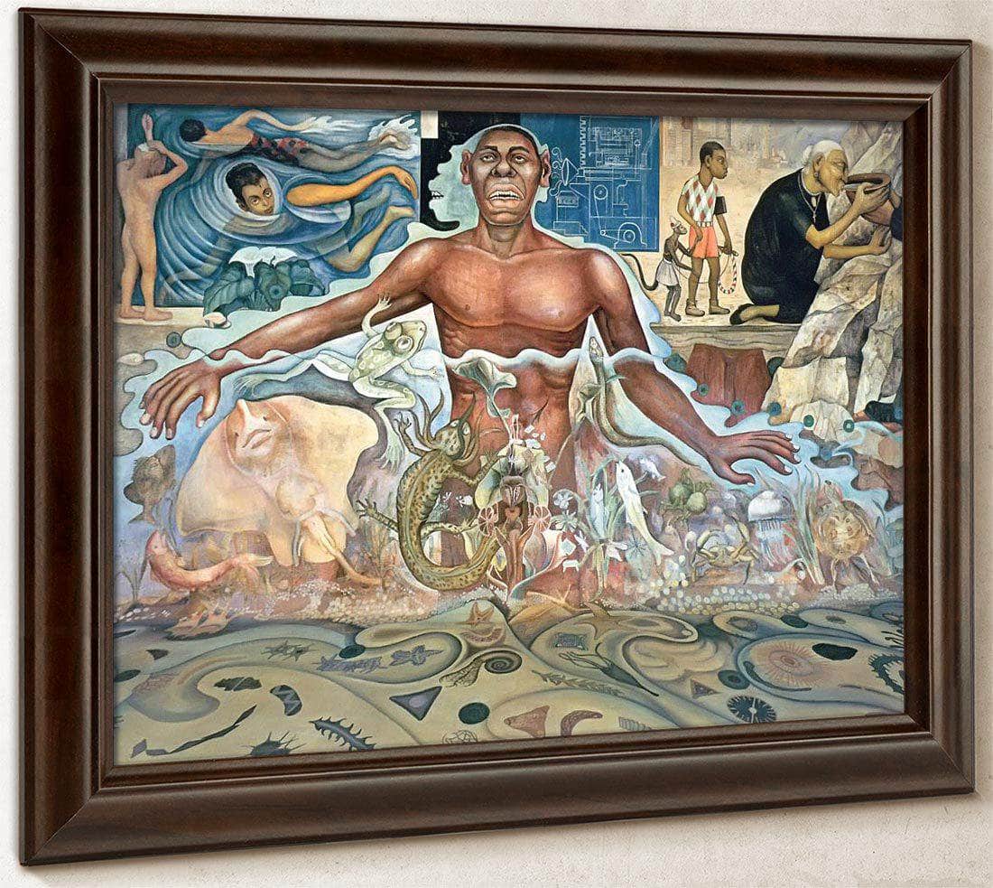 The Origin Of Human Life Symbolized By A Man Of Black Race By Diego Rivera Fine Art Print