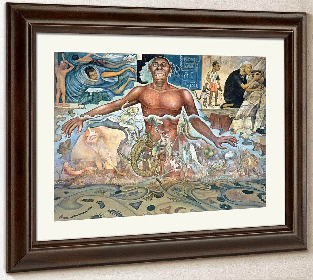 The Origin Of Human Life Symbolized By A Man Of Black Race By Diego Rivera Fine Art Print