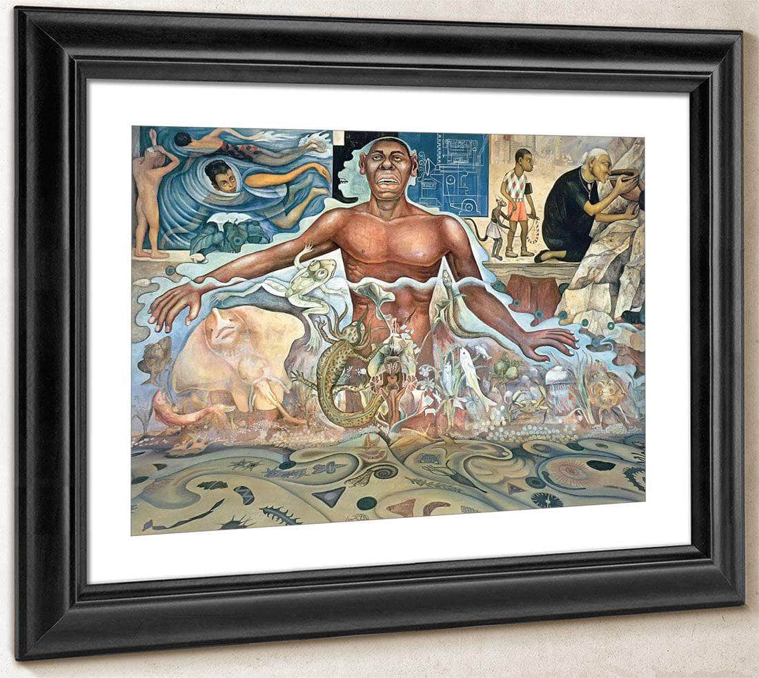 The Origin Of Human Life Symbolized By A Man Of Black Race By Diego Rivera Fine Art Print