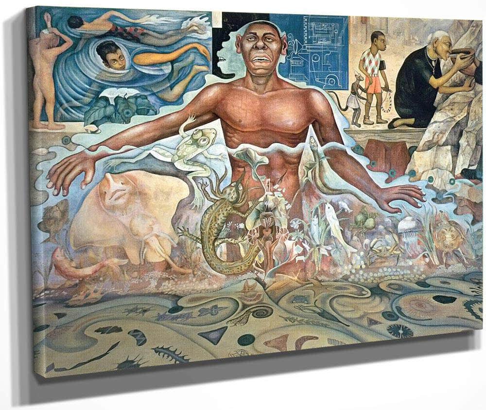 The Origin Of Human Life Symbolized By A Man Of Black Race By Diego Rivera Fine Art Print