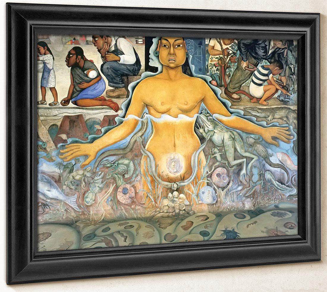 The Origin Of Human Life Symbolized By A Womman Of Asian Race By Diego Rivera Fine Art Print