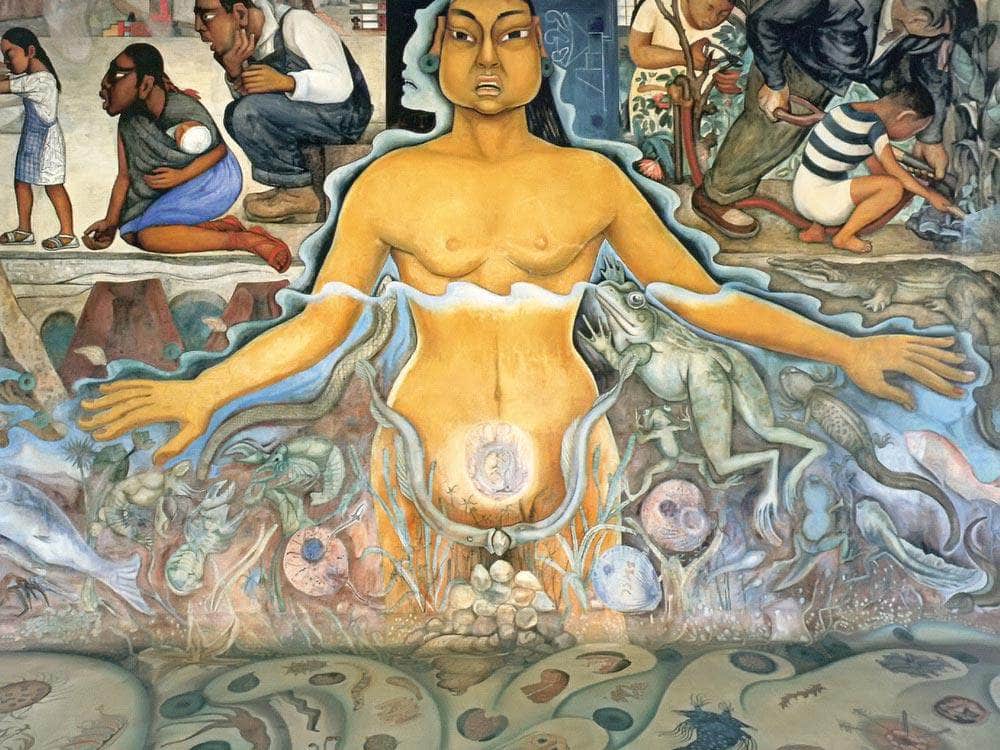 The Origin Of Human Life Symbolized By A Womman Of Asian Race By Diego Rivera Fine Art Print