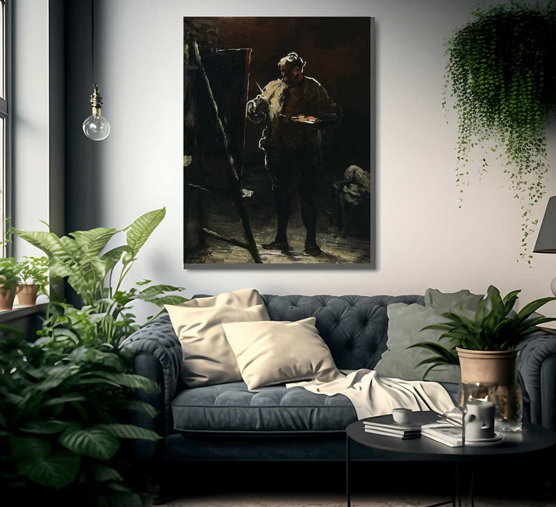 The Painter At His Easel By Honore Daumier Fine Art Print