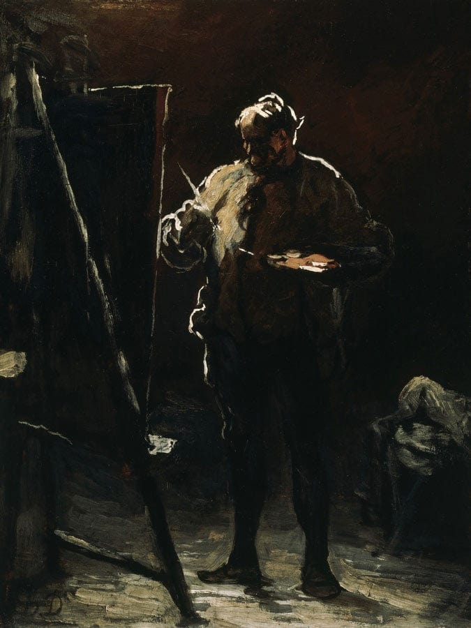 The Painter At His Easel By Honore Daumier Fine Art Print