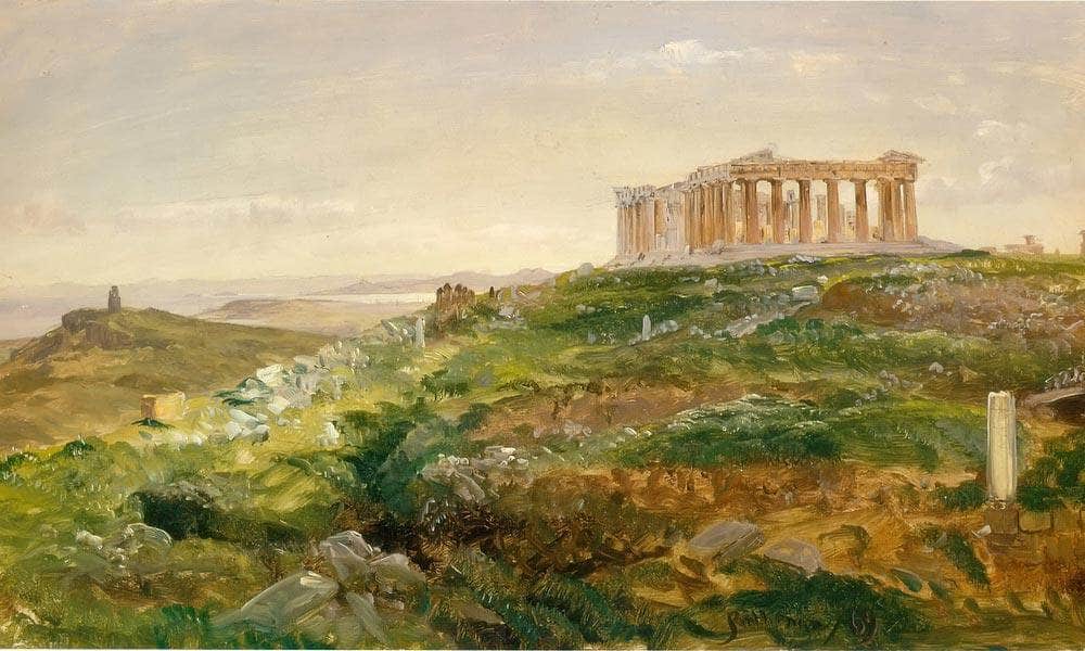 The Parthenon And The Acropolis Athens By Frederic Edwin Church Fine Art Print