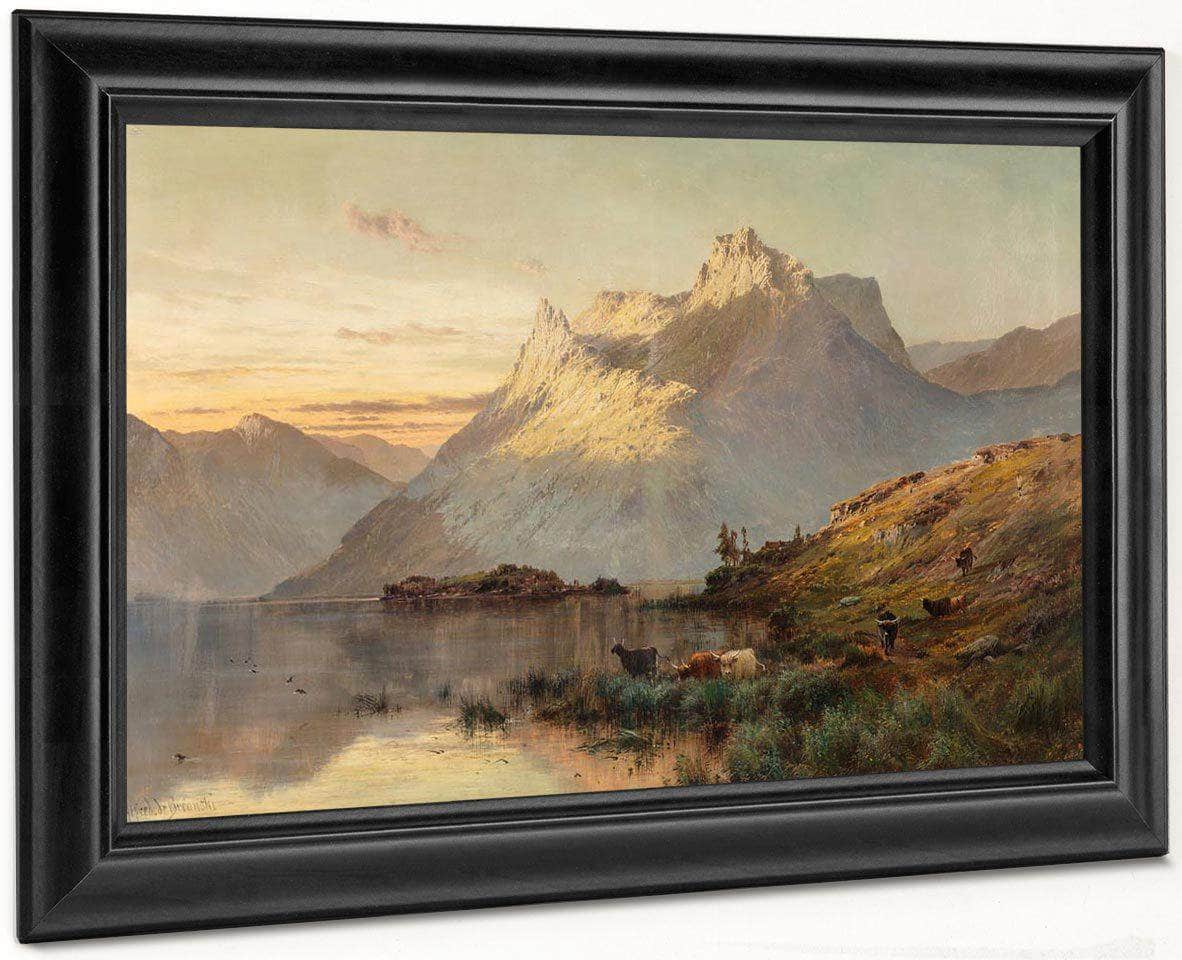 The Peaks Of The Western Highlands By Alfred De Breanski Fine Art Print