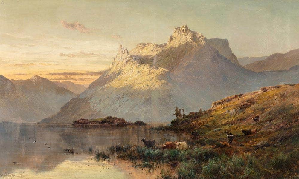 The Peaks Of The Western Highlands By Alfred De Breanski Fine Art Print