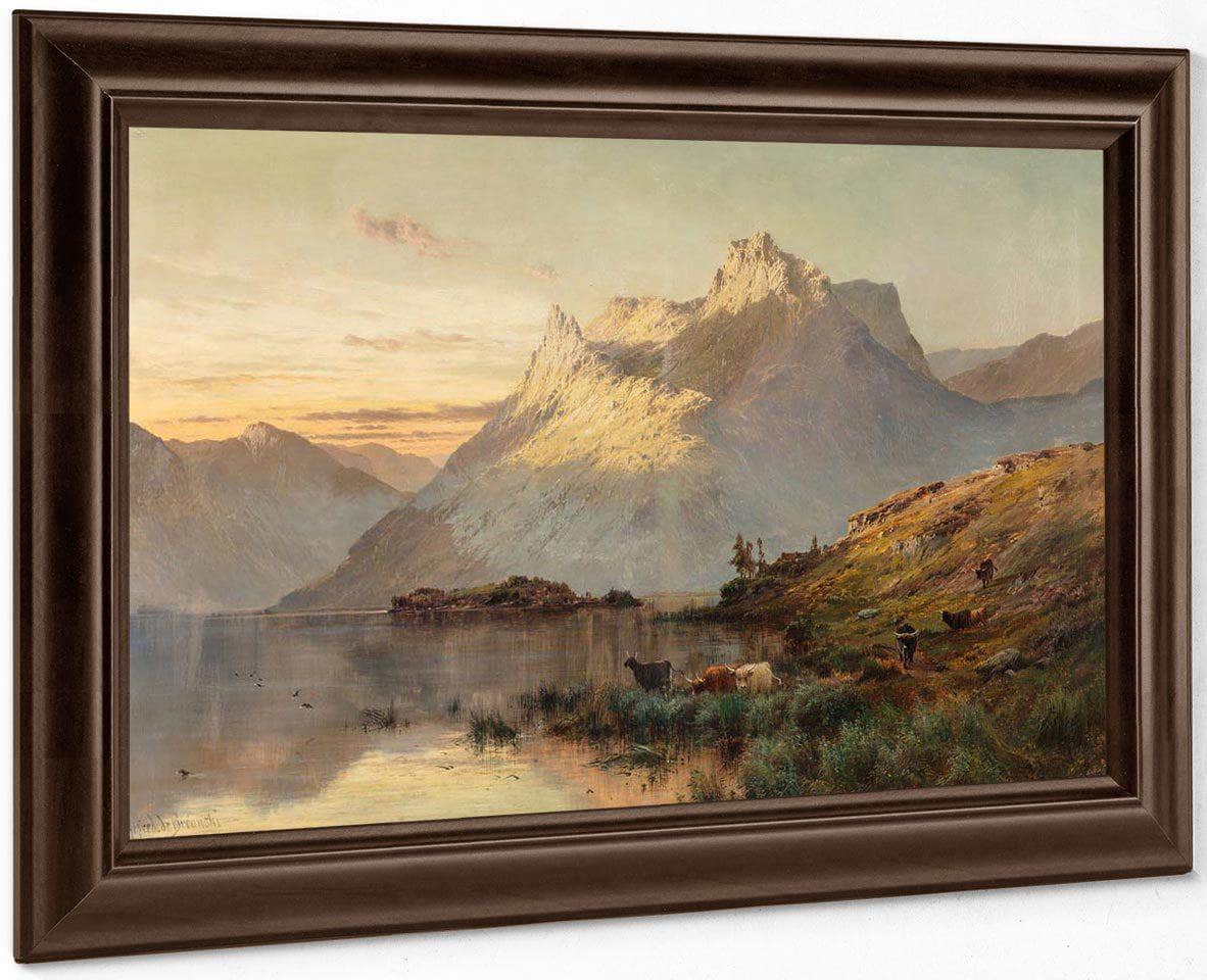 The Peaks Of The Western Highlands By Alfred De Breanski Fine Art Print