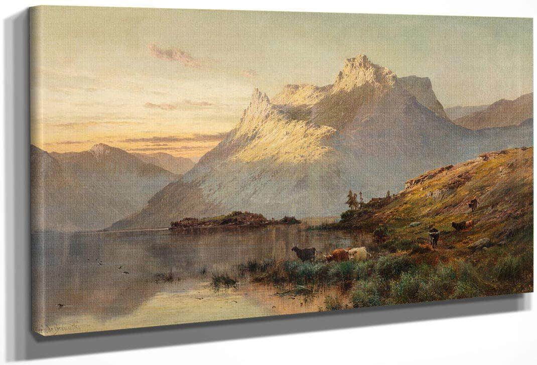 The Peaks Of The Western Highlands By Alfred De Breanski Fine Art Print