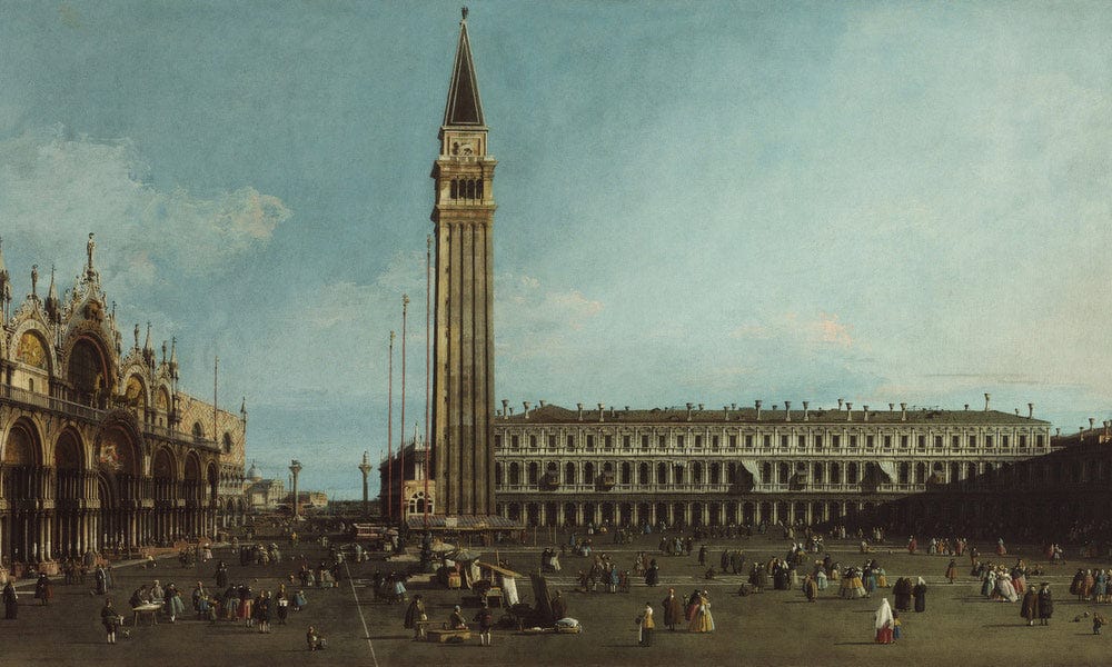 The Piazza San Marco Venice By Canaletto Fine Art Print