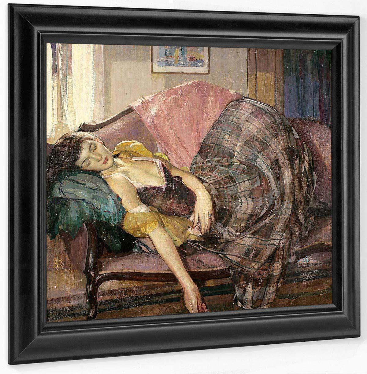 The Plaid Skirt By Richard Edward Miller Fine Art Print