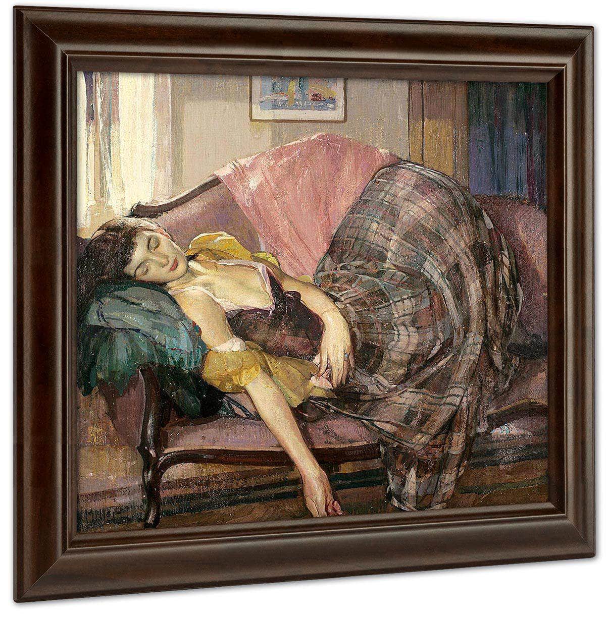 The Plaid Skirt By Richard Edward Miller Fine Art Print
