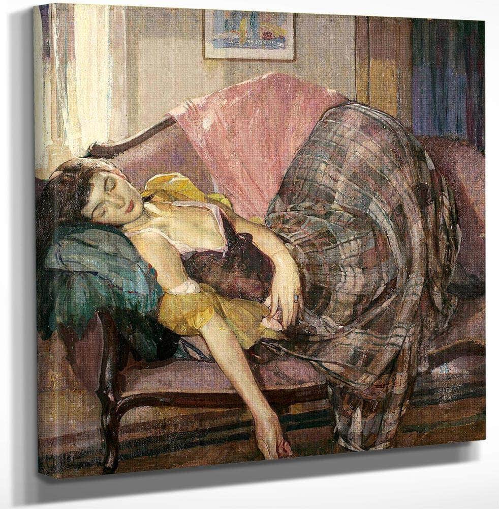 The Plaid Skirt By Richard Edward Miller Fine Art Print