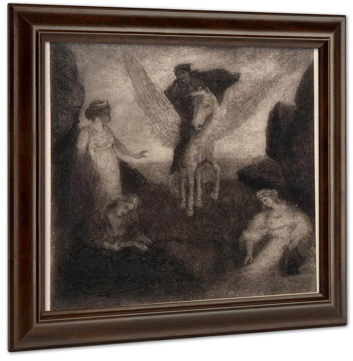 The Poet On Pegasus Entering The Realm Of The Muses By Albert Pinkhamryder Fine Art Print