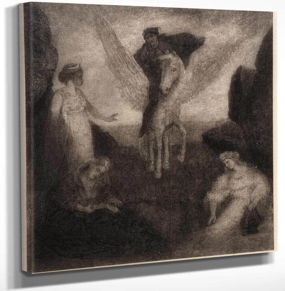 The Poet On Pegasus Entering The Realm Of The Muses By Albert Pinkhamryder Fine Art Print