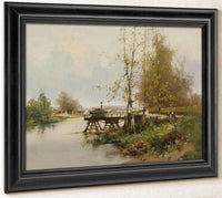 The Pond At The Edge Of The Village By Eugene Galien Laloue Fine Art Print