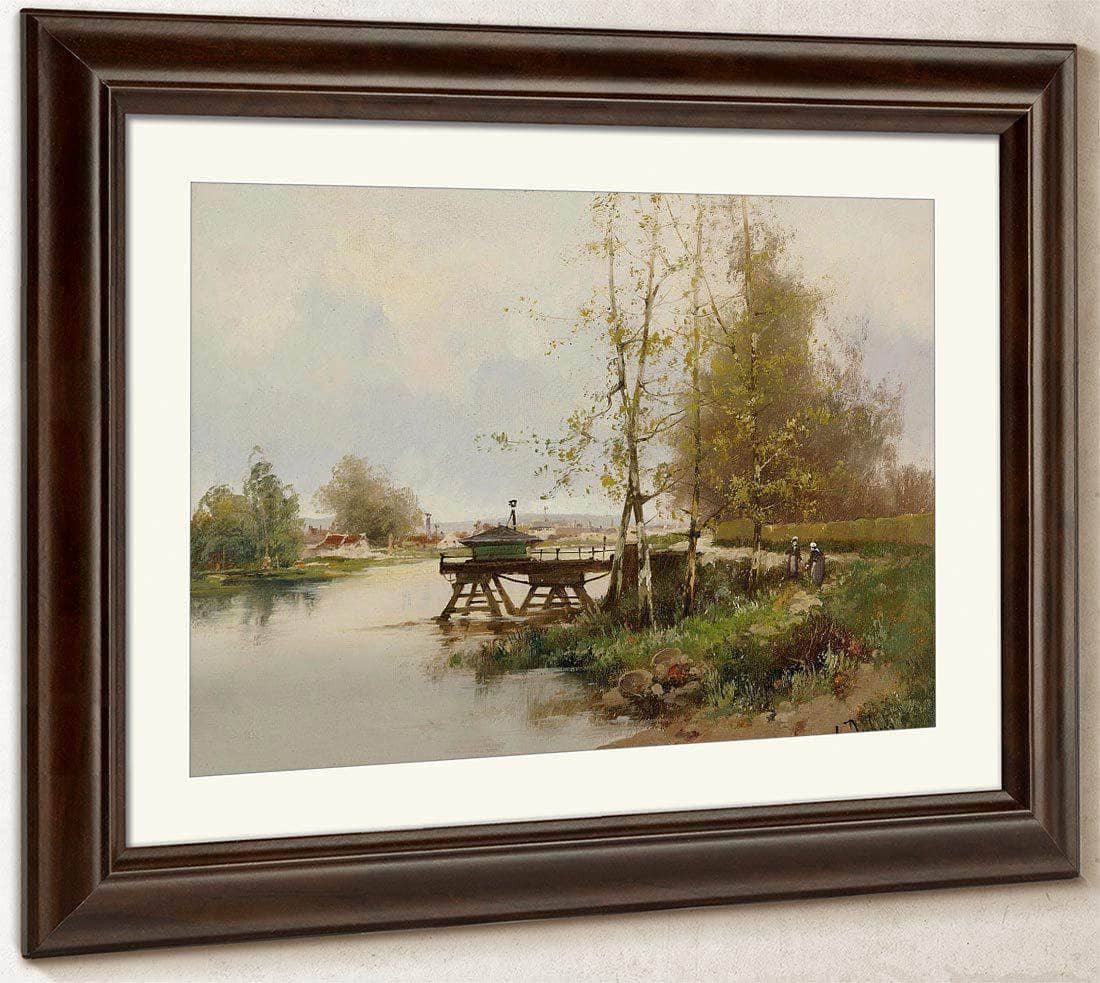 The Pond At The Edge Of The Village By Eugene Galien Laloue Fine Art Print