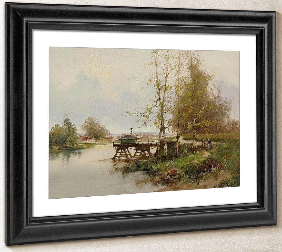 The Pond At The Edge Of The Village By Eugene Galien Laloue Fine Art Print