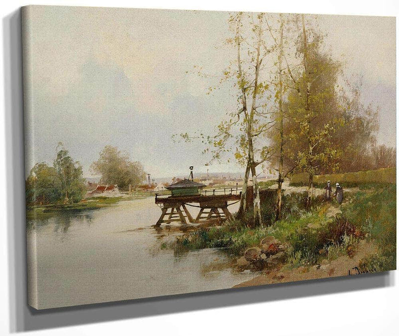 The Pond At The Edge Of The Village By Eugene Galien Laloue Fine Art Print