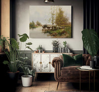 The Pond At The Edge Of The Village By Eugene Galien Laloue Fine Art Print