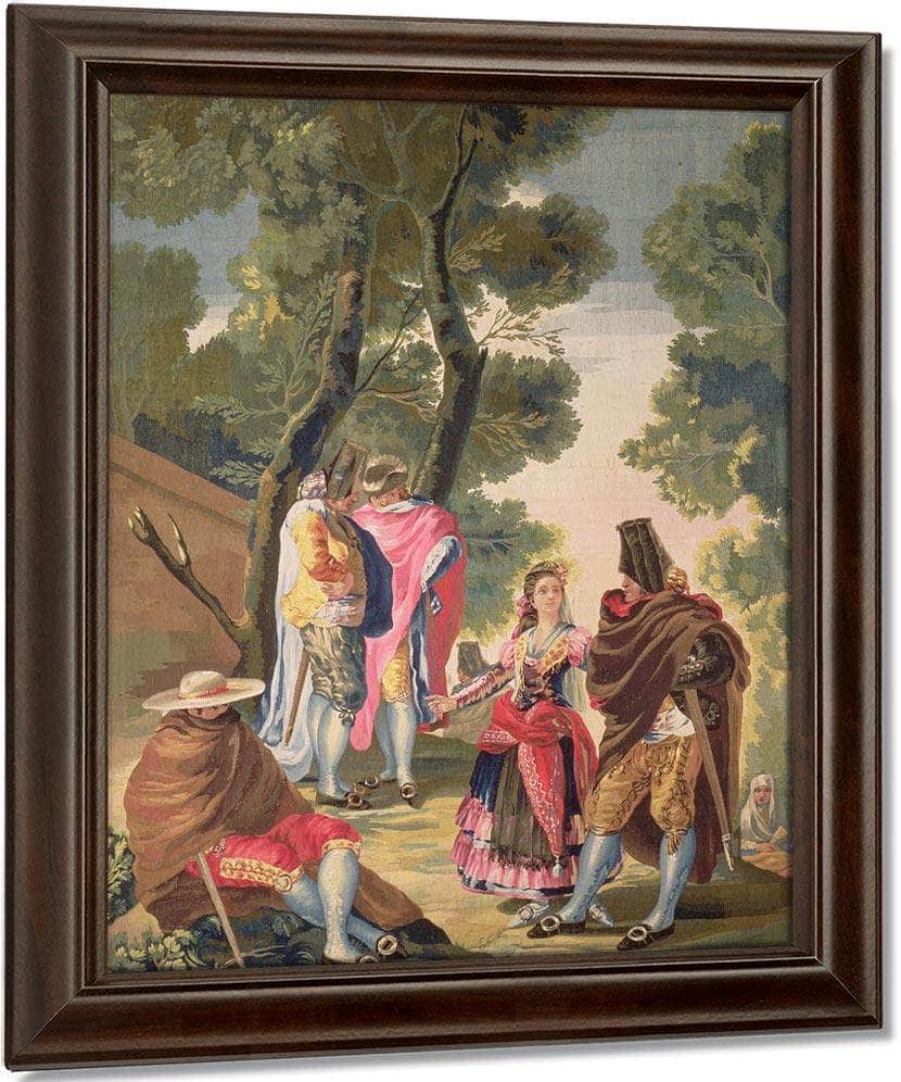 The Pretty Woman And The Masked Men (The Road Of Andalusia) (Oil On Canvas) By Francisco De Goya Fine Art Print