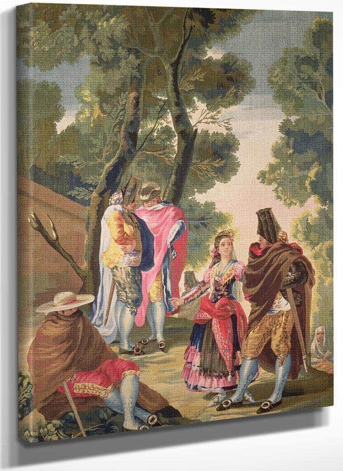 The Pretty Woman And The Masked Men (The Road Of Andalusia) (Oil On Canvas) By Francisco De Goya Fine Art Print