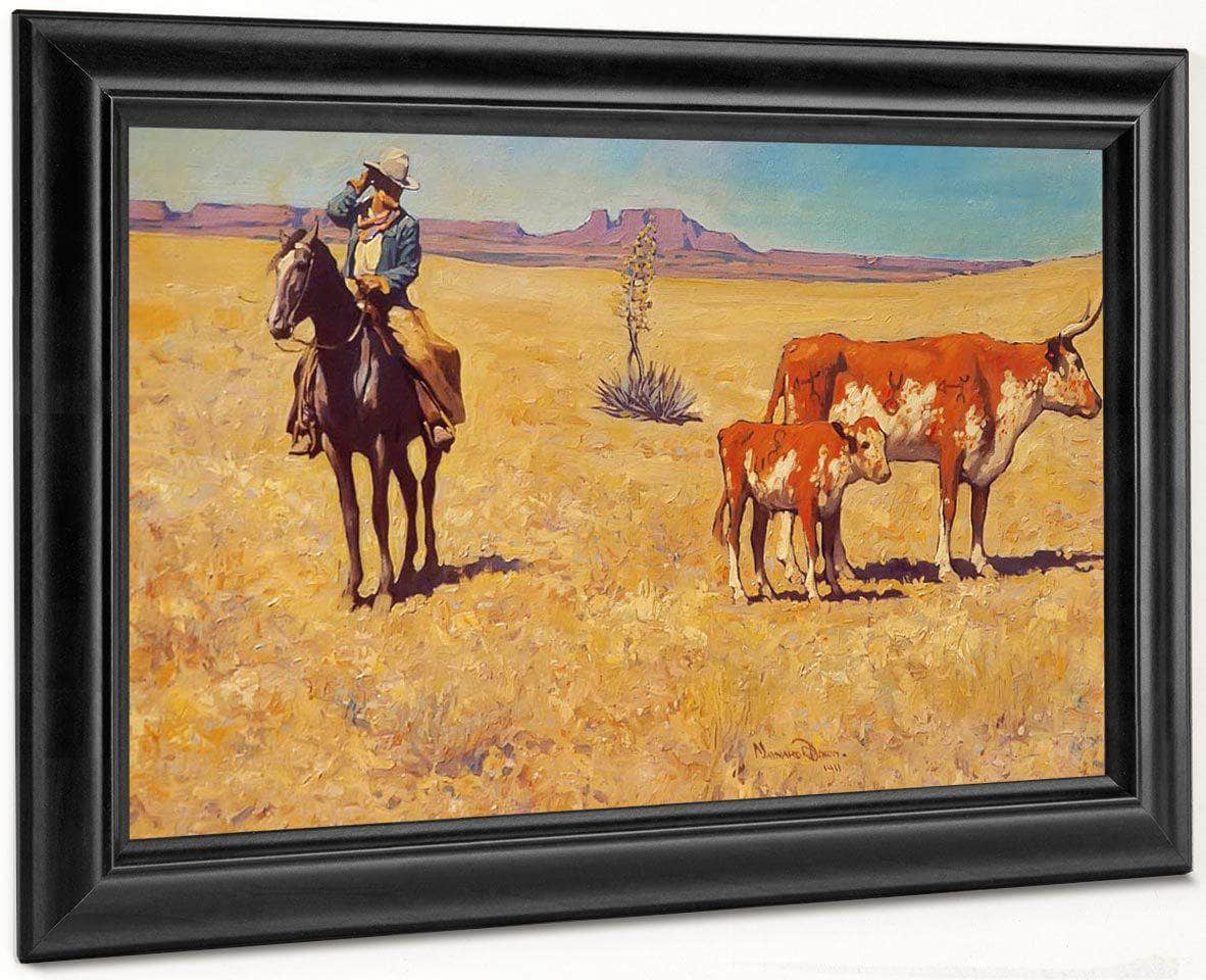 The Puzzled Cowboy By Maynard Dixon Fine Art Print