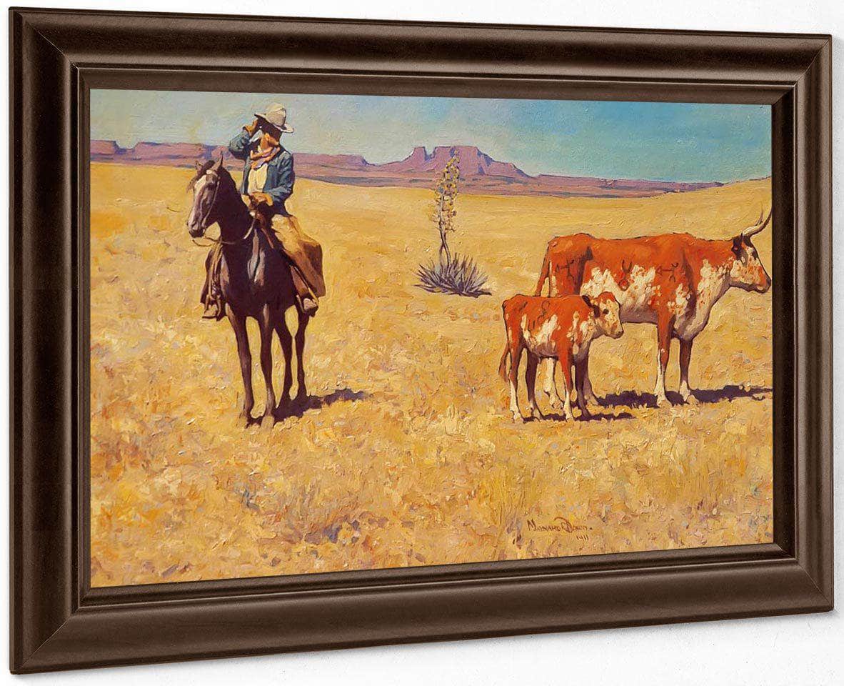 The Puzzled Cowboy By Maynard Dixon Fine Art Print