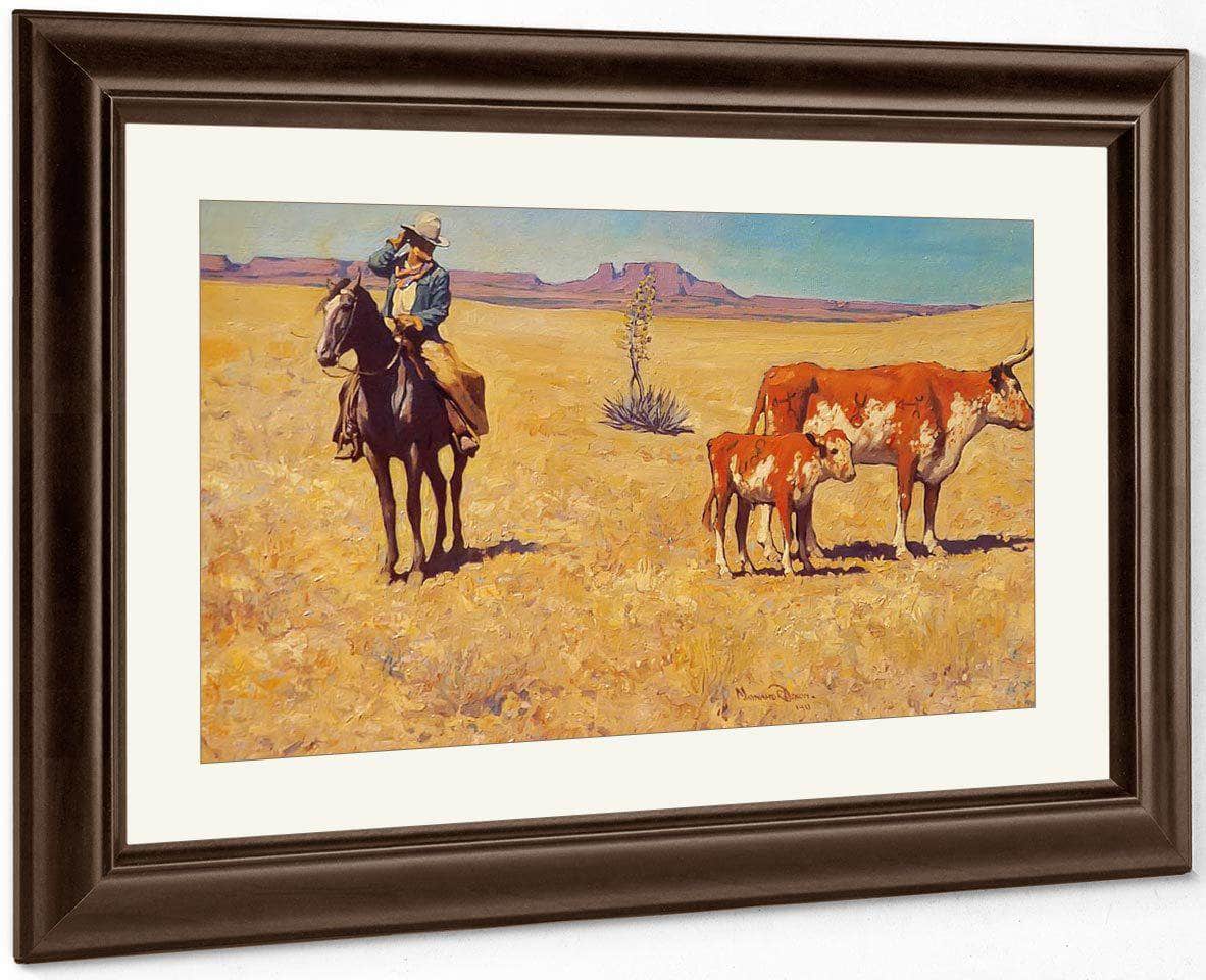 The Puzzled Cowboy By Maynard Dixon Fine Art Print