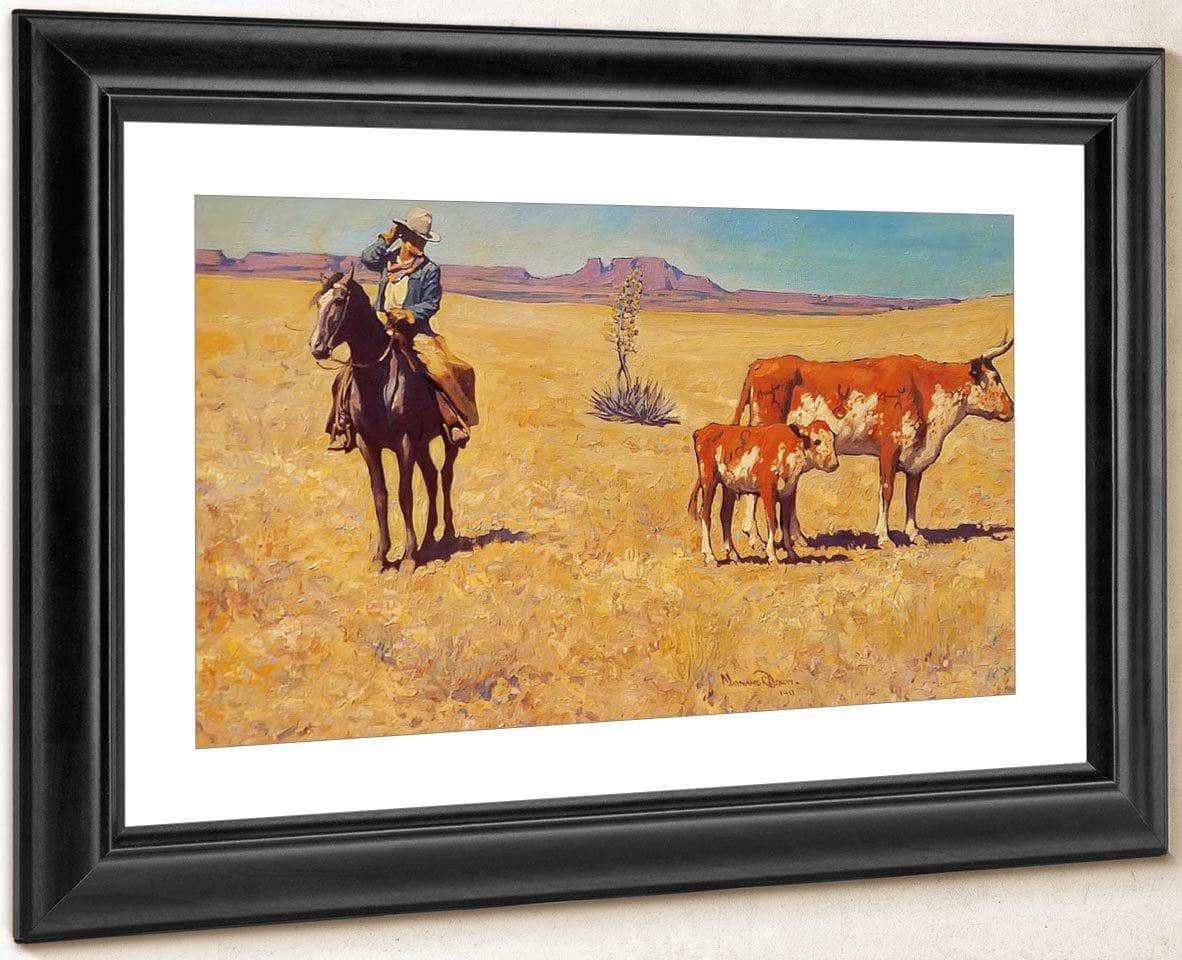 The Puzzled Cowboy By Maynard Dixon Fine Art Print