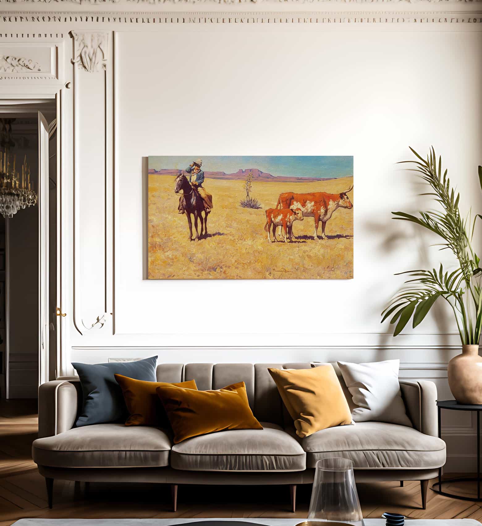 The Puzzled Cowboy By Maynard Dixon Fine Art Print
