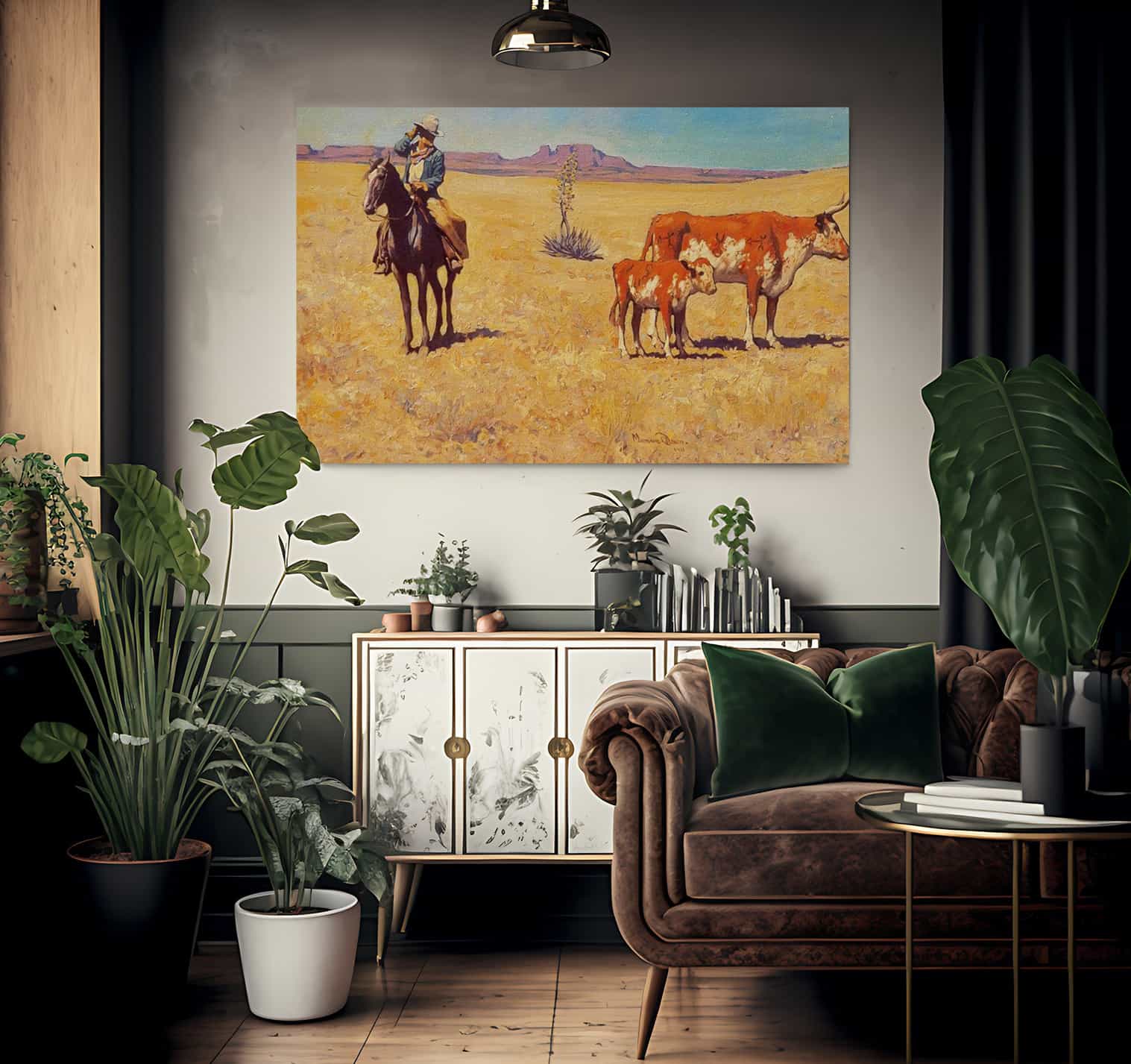 The Puzzled Cowboy By Maynard Dixon Fine Art Print