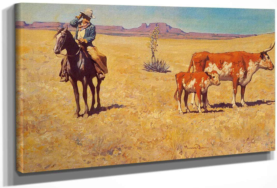 The Puzzled Cowboy By Maynard Dixon Fine Art Print
