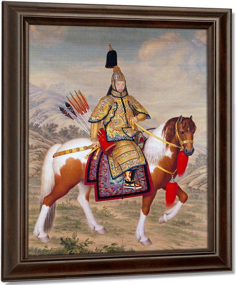 The Qianlong Emperor In Ceremonial Armour 1758 By Giuseppe Castiglione Fine Art Print